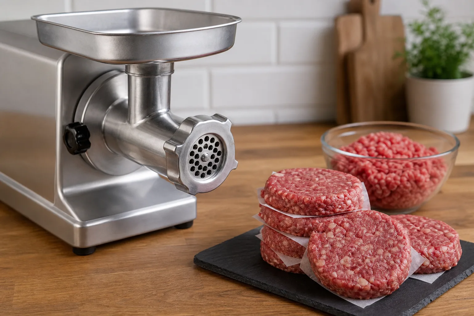 Fleischwolf-Cheeseburger-Patty: Burger-Patties fuer Cheeseburger