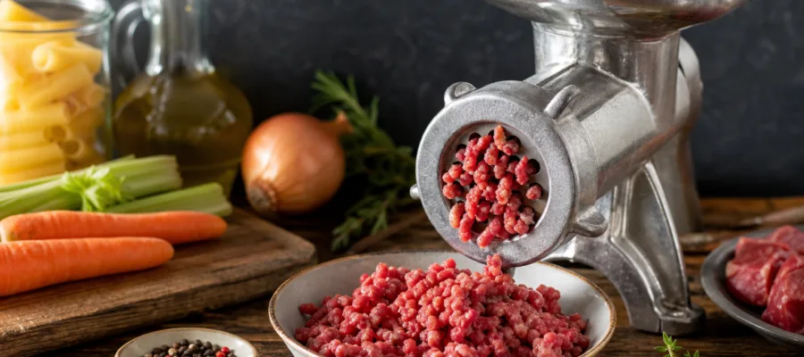 Fleischwolf-Bolognese: Hausgemachtes Rindragù fuer Pasta