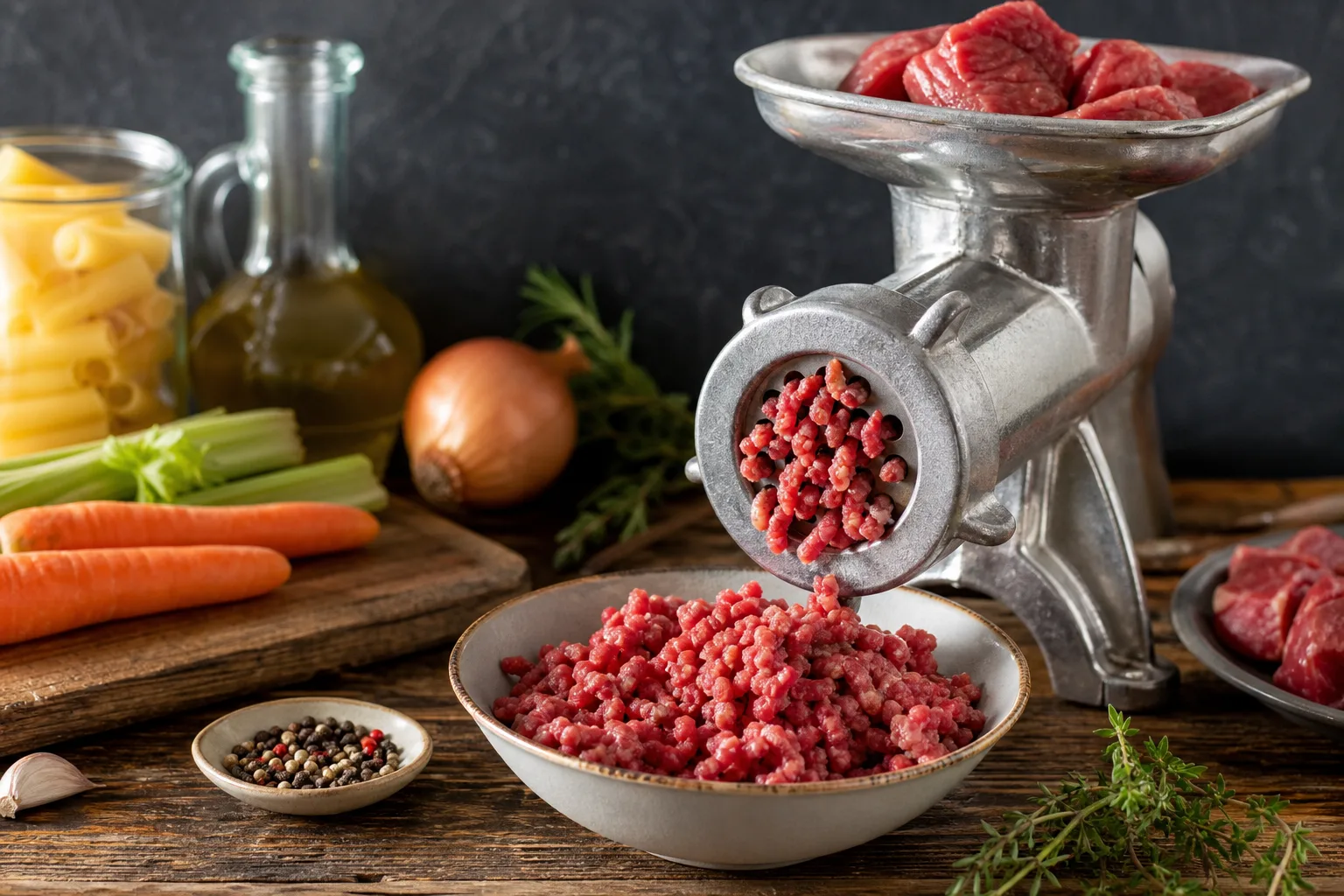 Fleischwolf-Bolognese: Hausgemachtes Rindragù fuer Pasta